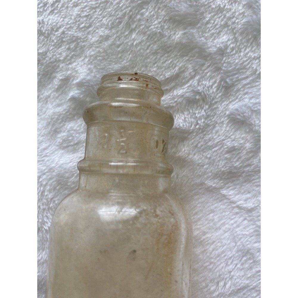 Vintage Clear Glass Bottle 5.5 Inch Multi Ring Stepped Neck Tiered Apothecary - Picture 2 of 3
